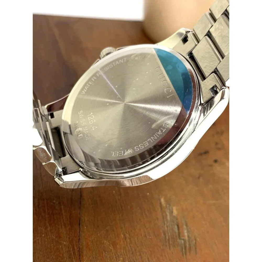 Gucci Men's Watch YA126459 G-Timeless Swiss Quartz Silver Dial Steel 38mm